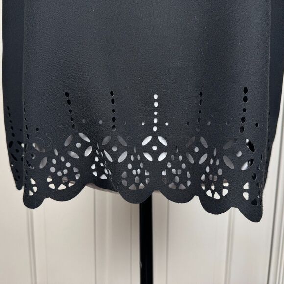 Banana Republic Women Blouse Sz S Black Sleeveless Cut Out Design Back Keyhole - Picture 4 of 8